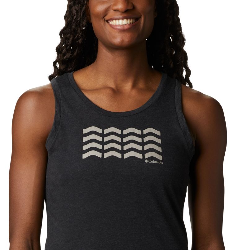 Women's Bluff Mesa Tank, Color: Black Heather, Wavy Way, image 4