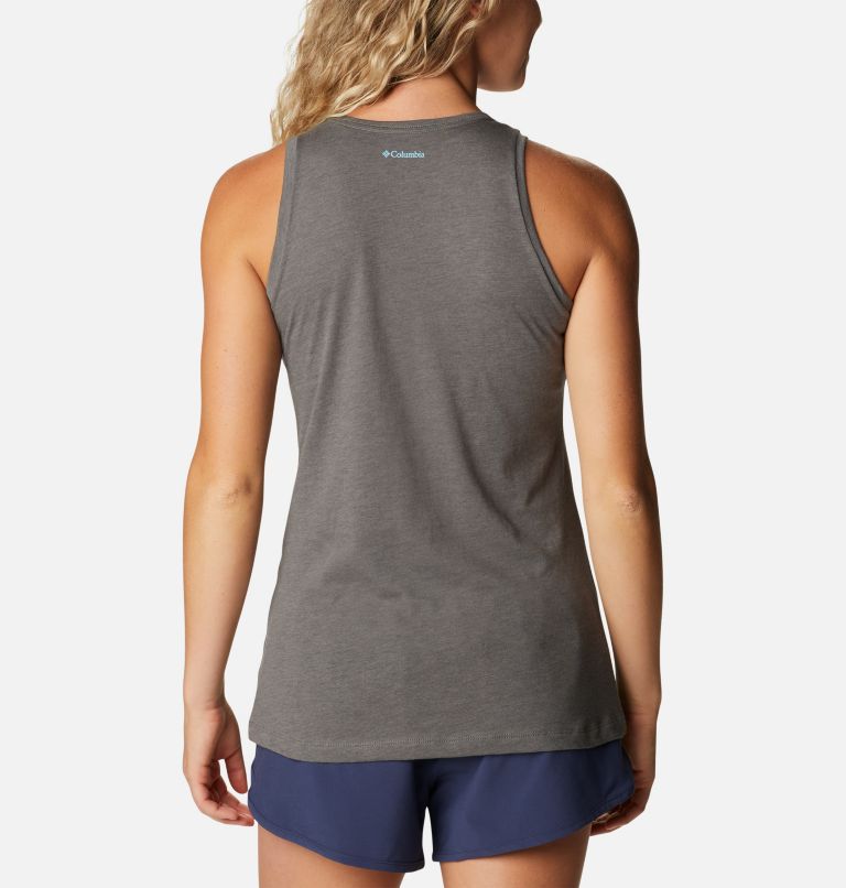 Women's Bluff Mesa Tank, Color: Charcoal Heather, Floral Leafscape, image 2