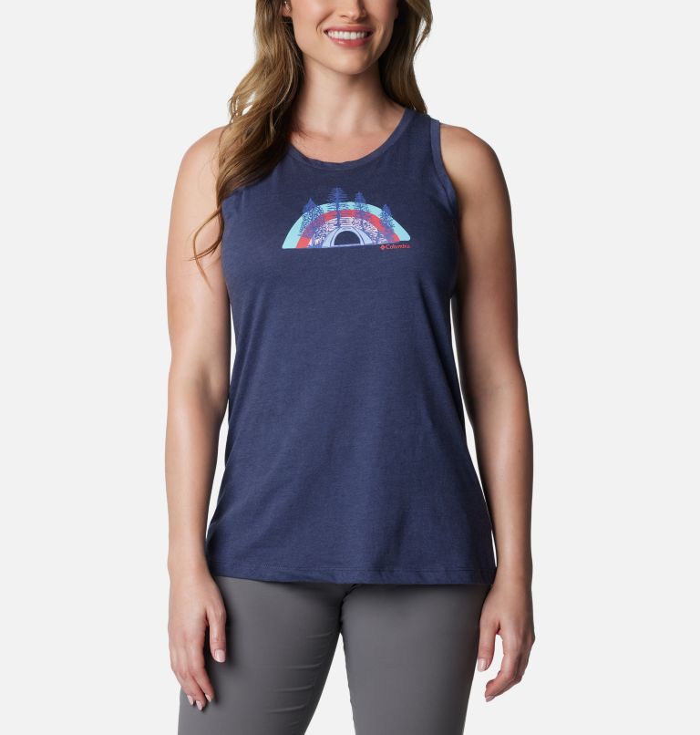 Women's Bluff Mesa Tank, Color: Nocturnal Heather, Happier Outdoors, image 1
