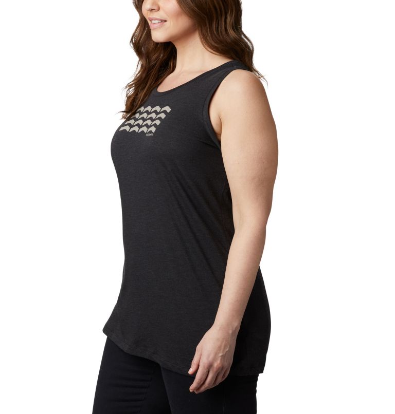 Women's Bluff Mesa Tank – Plus Size, Color: Black Heather, Wavy Way, image 3