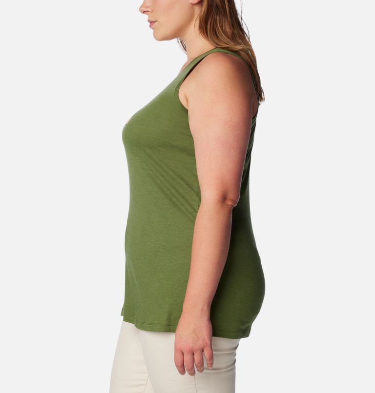 Women's Bluff Mesa Tank – Plus Size, Color: Canteen Heather, Happier Outdoors, image 3