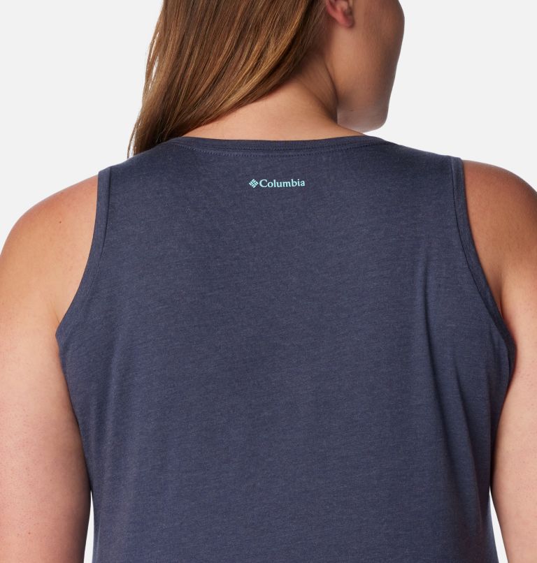 Women's Bluff Mesa Tank – Plus Size, Color: Nocturnal Heather, Happier Outdoors, image 5