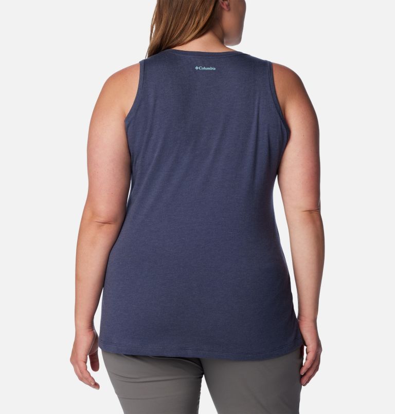 Women's Bluff Mesa Tank – Plus Size, Color: Nocturnal Heather, Happier Outdoors, image 2