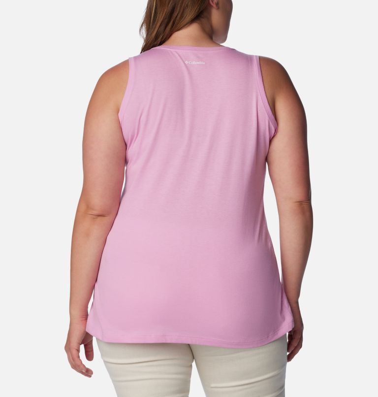 Women's Bluff Mesa Tank – Plus Size, Color: Cosmos Heather, Happier Outdoors, image 2