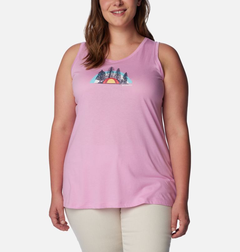 Women's Bluff Mesa Tank – Plus Size, Color: Cosmos Heather, Happier Outdoors, image 1
