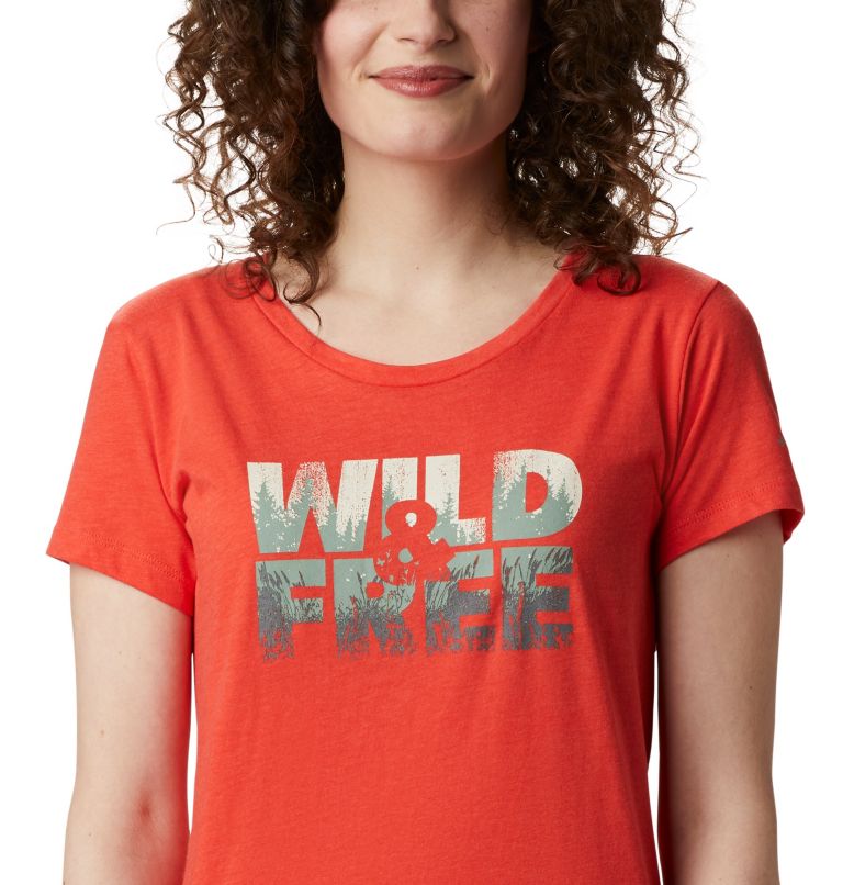 Thumbnail: T-shirt Hidden Lake Femme, Color: Bright Poppy Heather, Be Free, image 4