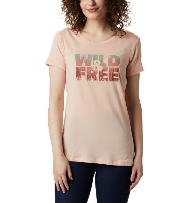 Camiseta Hidden Lake&trade; para mujer Hidden Lake&trade; Crew Tee | 847 | L, Peach Cloud Heather, Be Free, front