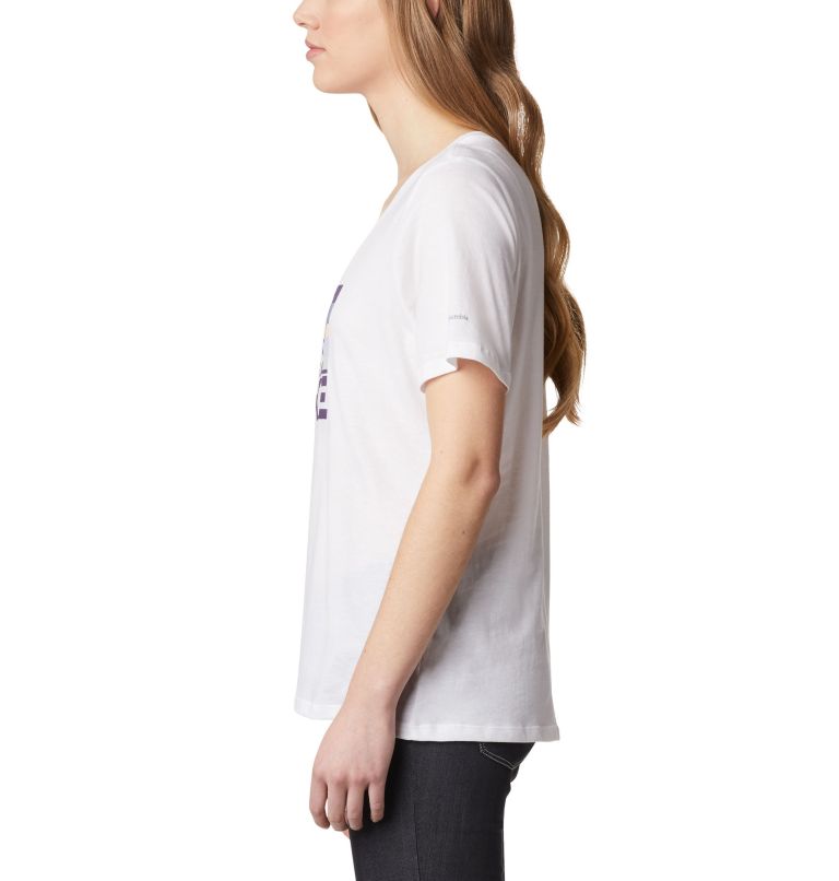 Camiseta de corte holgado Mount Rose para mujer, Color: White Heather, Linear Hike, image 3