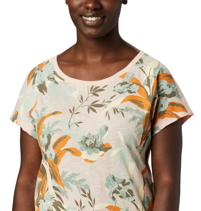 Thumbnail: T-shirt High Dune Femme, Color: Peach Cloud, Leafscape, image 5