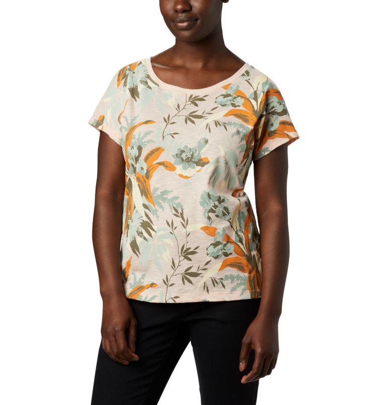 T-shirt High Dune Femme, Color: Peach Cloud, Leafscape, image 1