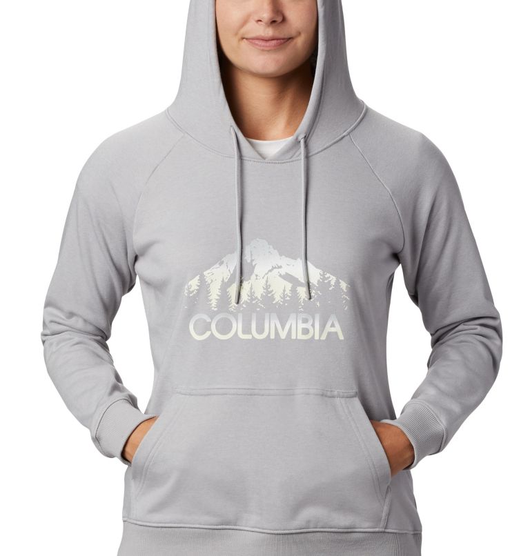 Chandail à capuchon en tissu éponge à logo Columbia Logo pour femme, Color: Columbia Grey Heather, image 4