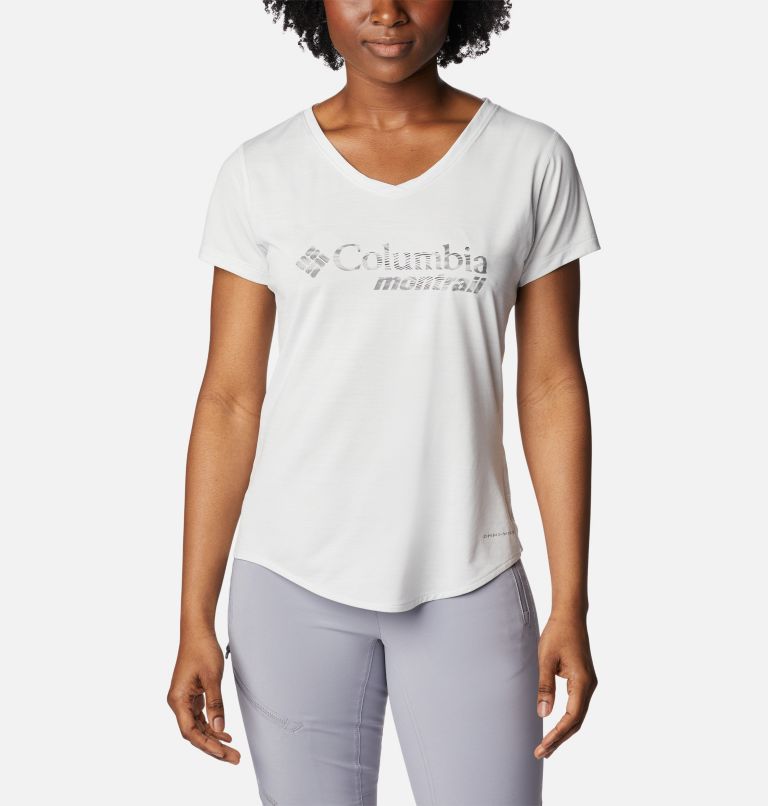 T-shirt imprimé à manches courtes Trinity Trail II pour femme, Color: White