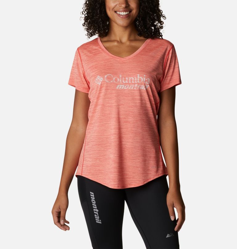 Women's Trinity Trail II Technical T-Shirt, Color: Red Hibiscus, image 1