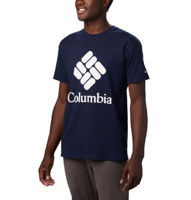 Camiseta con logotipo Columbia Lodge&trade; para hombre Columbia Lodge&trade; Logo Tee | 101 | S, Collegiate Navy, White, front