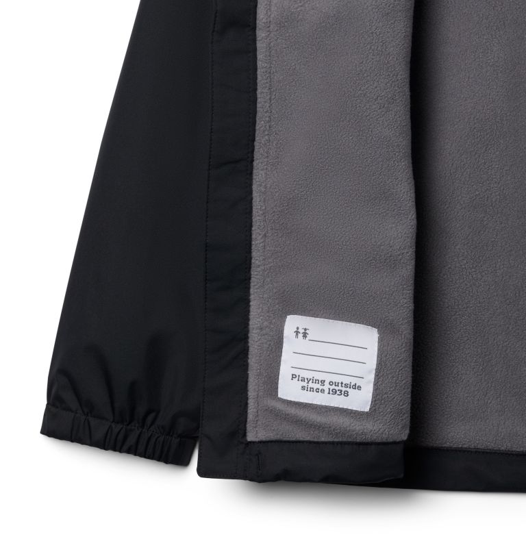 Boys' Rainy Trails Fleece Lined Jacket, Color: Black, image 3