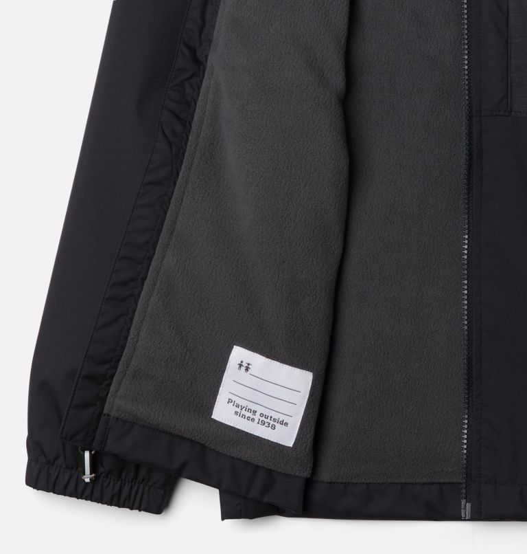 Boys' Rainy Trails Fleece Lined Jacket, Color: Black, Black Slub, image 3