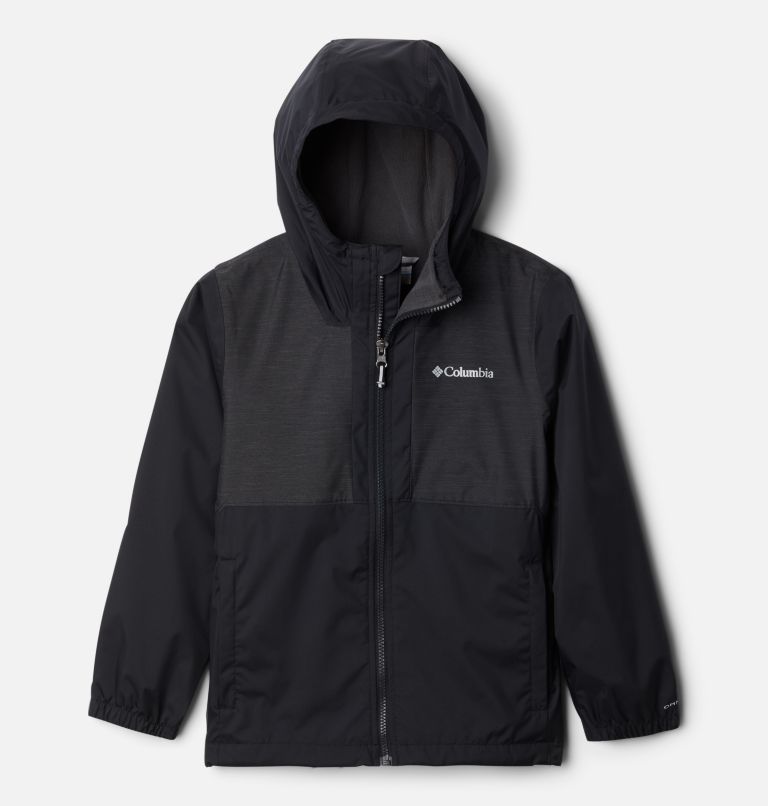 Boys' Rainy Trails Fleece Lined Jacket, Color: Black, Black Slub, image 1
