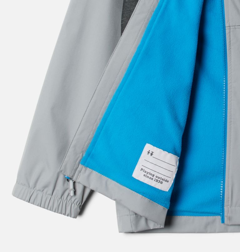 Boys' Rainy Trails Fleece Lined Jacket, Color: Columbia Grey, Black Slub, image 3