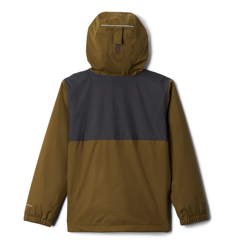 Boys' Rainy Trails Fleece Lined Jacket, Color: New Olive, Black, image 2
