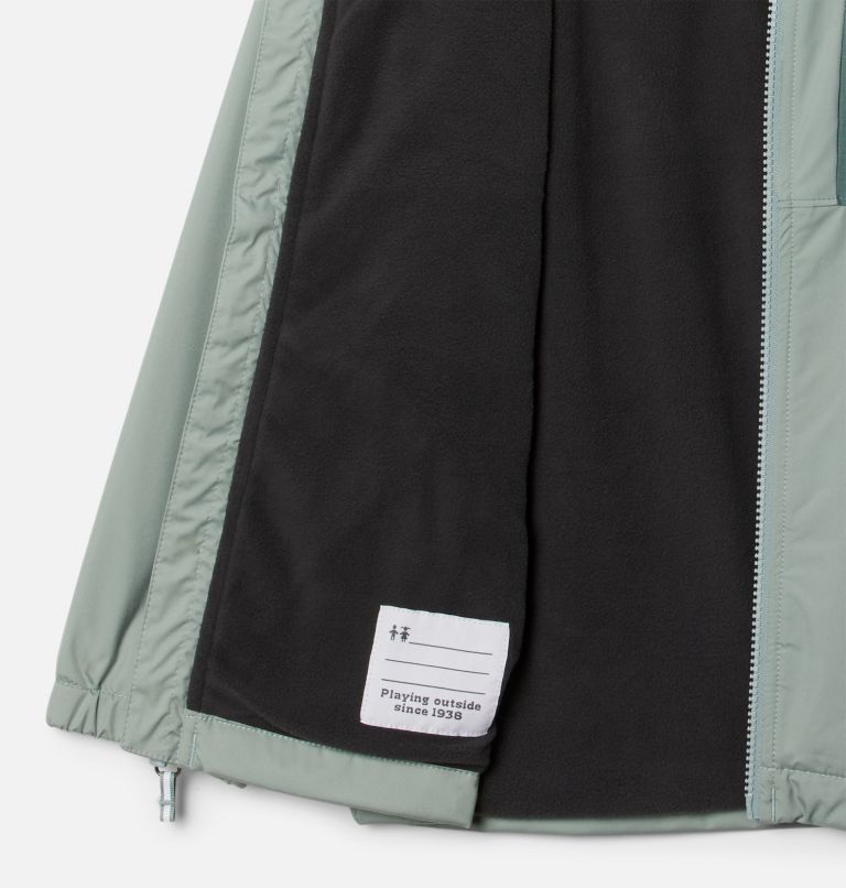 Boys' Rainy Trails Fleece Lined Jacket, Color: Niagara, Metal Slub, image 3