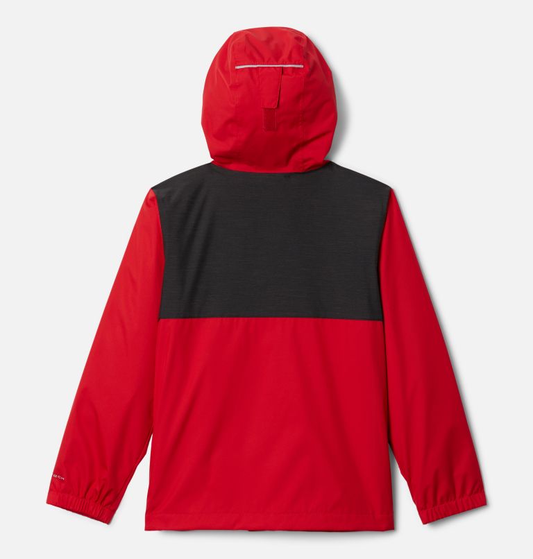 Boys' Rainy Trails Fleece Lined Jacket, Color: Mountain Red, Black Slub, image 2