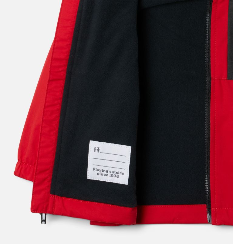 Manteau doublé de laine polaire Rainy Trails pour petit garçon, Color: Mountain Red, Black Slub, image 3