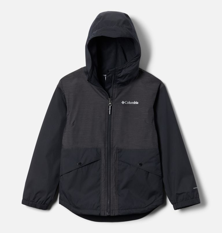 Thumbnail: Girls' Rainy Trails Fleece Lined Jacket, Color: Black, image 1