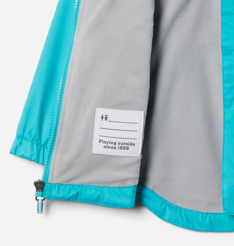 Toddlers' Rainy Trails Fleece Lined Waterproof Jacket - Girl, Color: Geyser, Geyser Slub, image 3