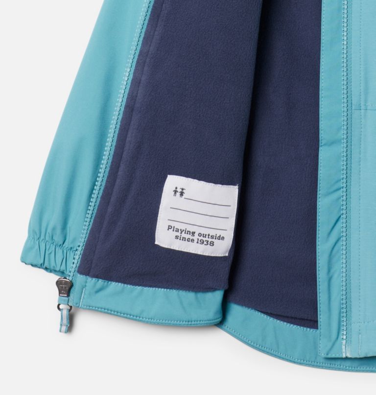 Manteau doublé de laine polaire Rainy Trails pour petite fille, Color: Sea Wave, Sea Wave Slub, image 3