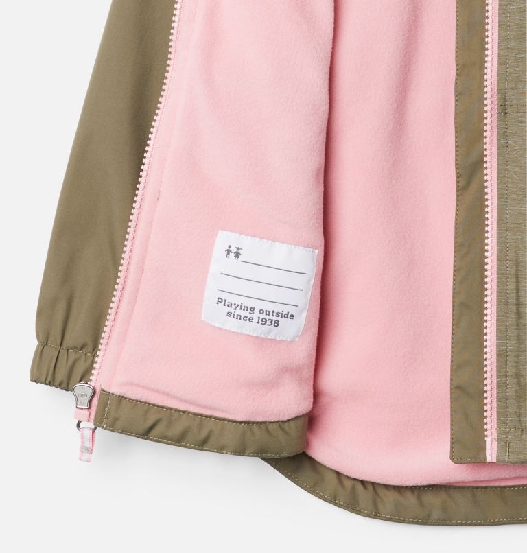 Manteau doublé de laine polaire Rainy Trails pour petite fille, Color: Stone Green, Stone Green Slub, image 3