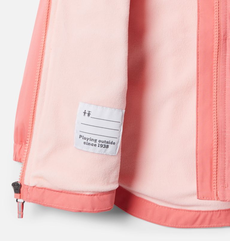 Manteau doublé de laine polaire Rainy Trails pour petite fille, Color: Salmon, image 3