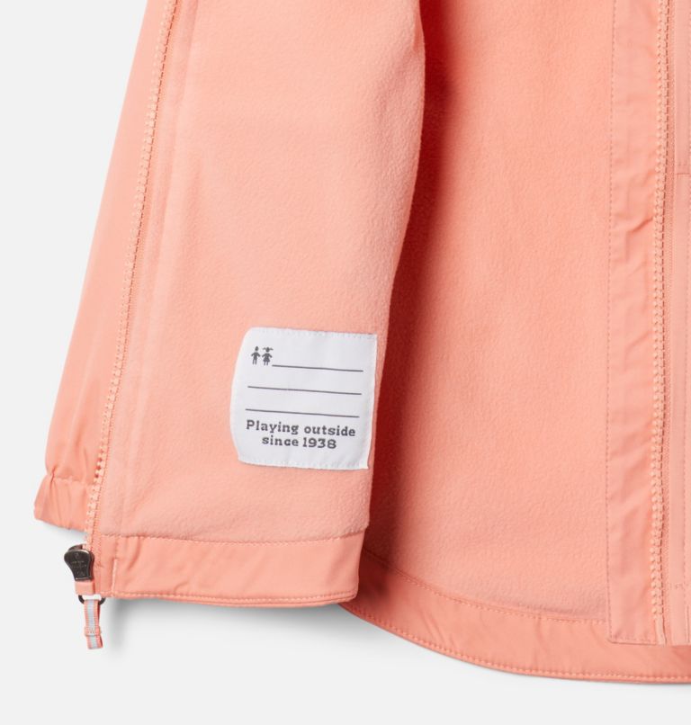 Manteau doublé de laine polaire Rainy Trails pour petite fille, Color: Coral Reef, Coral Reef Slub, image 3