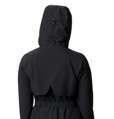 womens long trench coat with hood
