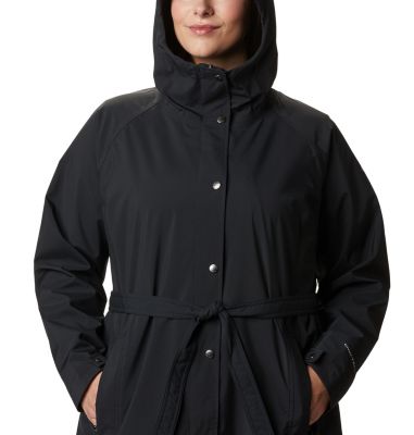 columbia women's here and there long rain jacket