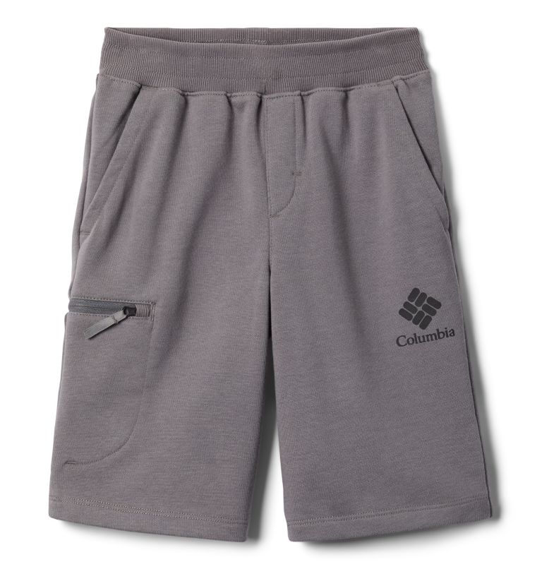 Boys' Columbia Branded French Terry Shorts, Color: City Grey