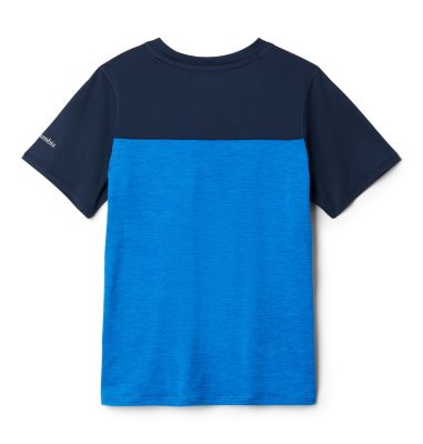 Boys' Tech Trek&trade; T-Shirt Tech Trek&trade; Short Sleeve Tee | 023 | XXS, Azure Blue Heather, Collegiate Navy, back