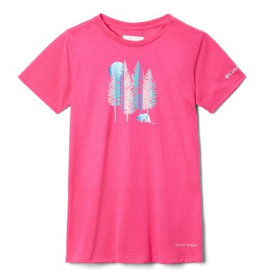 Girls' Ranco Lake&trade; T-Shirt Ranco Lake&trade; Short Sleeve Tee | 466 | S, Cactus Pink Grizzly Grounds, front