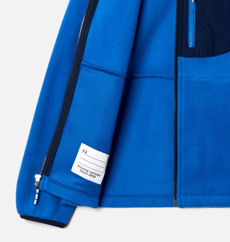 Kids' Fast Trek III Full Zip Fleece, Color: Bright Indigo, Collegiate Navy, image 3