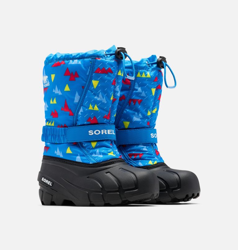 Youth Flurry Print Boot, Color: Hyper Blue, Black, image 2