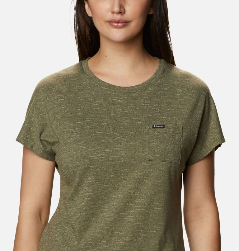 Women's Cades Cape T-Shirt, Color: Stone Green, image 4