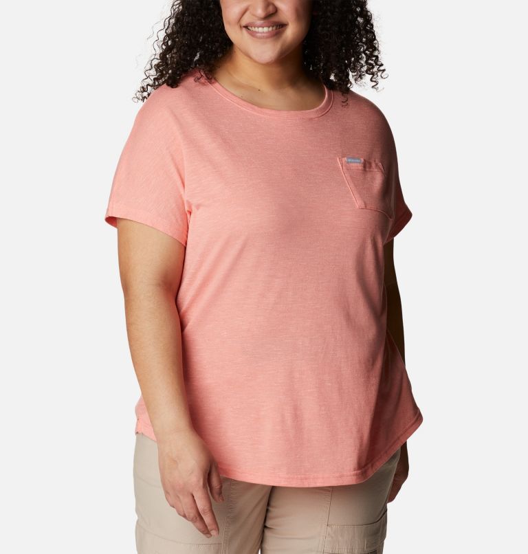 Thumbnail: Women's Cades Cape T-Shirt - Plus Size, Color: Coral Reef, image 5