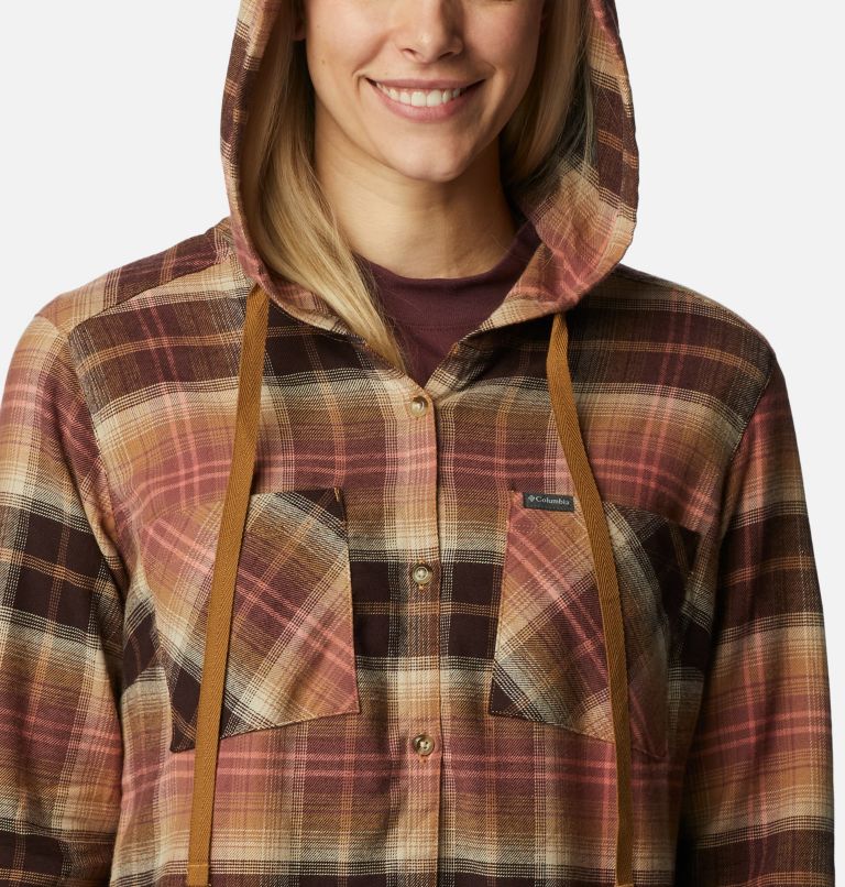 Thumbnail: Women's Anytime Stretch Hooded Long Sleeve Shirt, Color: New Cinder Ombre Multi, image 4