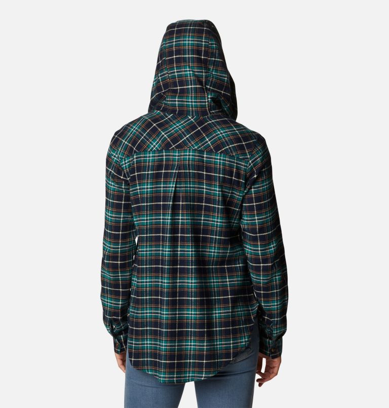 Women's Anytime Stretch Hooded Long Sleeve Shirt, Color: Dark Nocturnal Multi Tartan, image 2