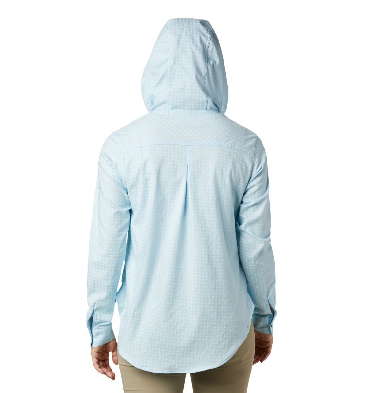 Chemise manches longues extensible à capuchon Anytime Stretch pour femme, Color: Spring Blue Ditsy Dot Print, image 2