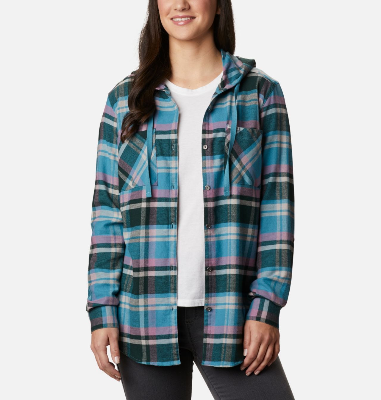 Women's Anytime™ Stretch Hooded Long Sleeve Shirt 1