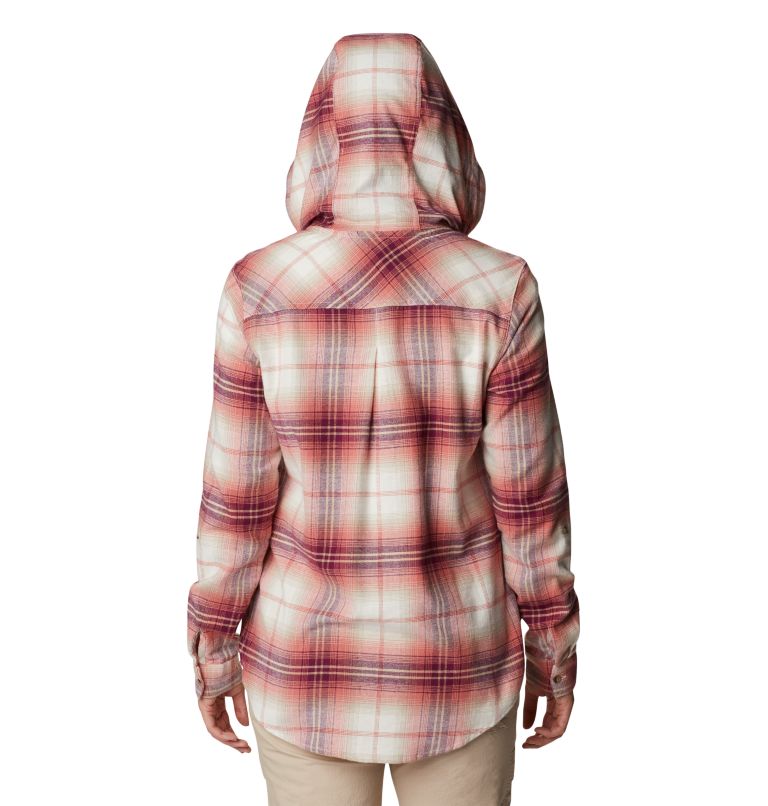 Women's Anytime Stretch Hooded Long Sleeve Shirt, Color: Dark Coral Ombre Multi, image 2