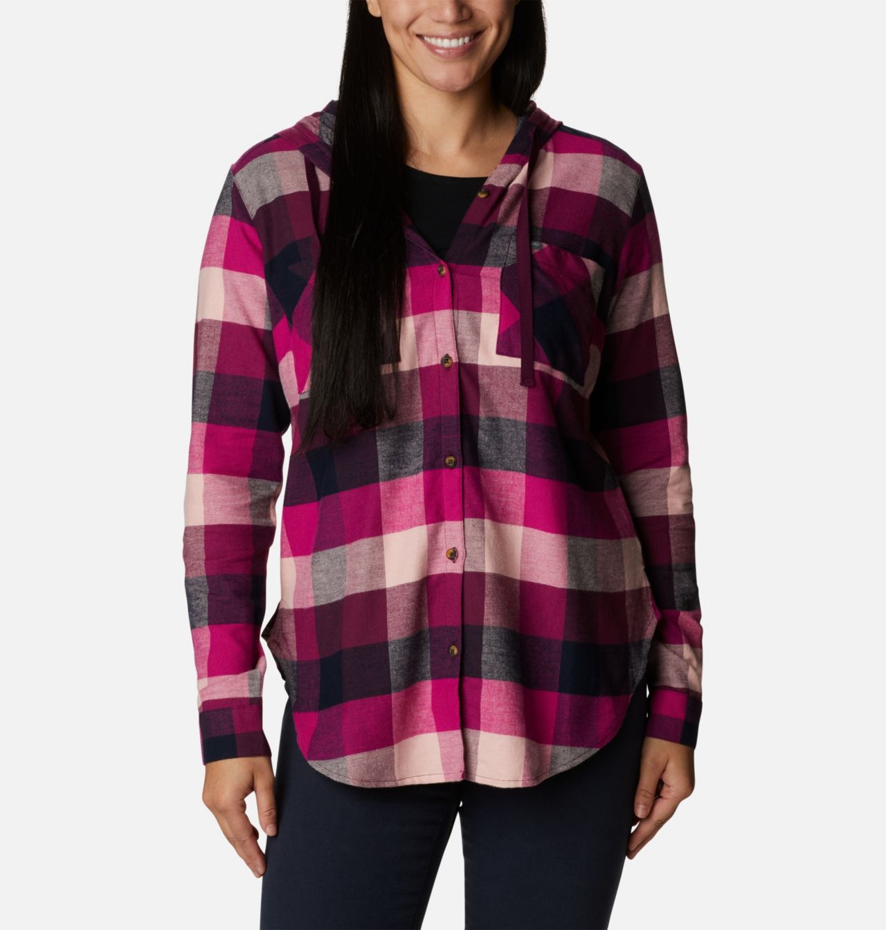 Women's Anytime™ Stretch Hooded Long Sleeve Shirt 1