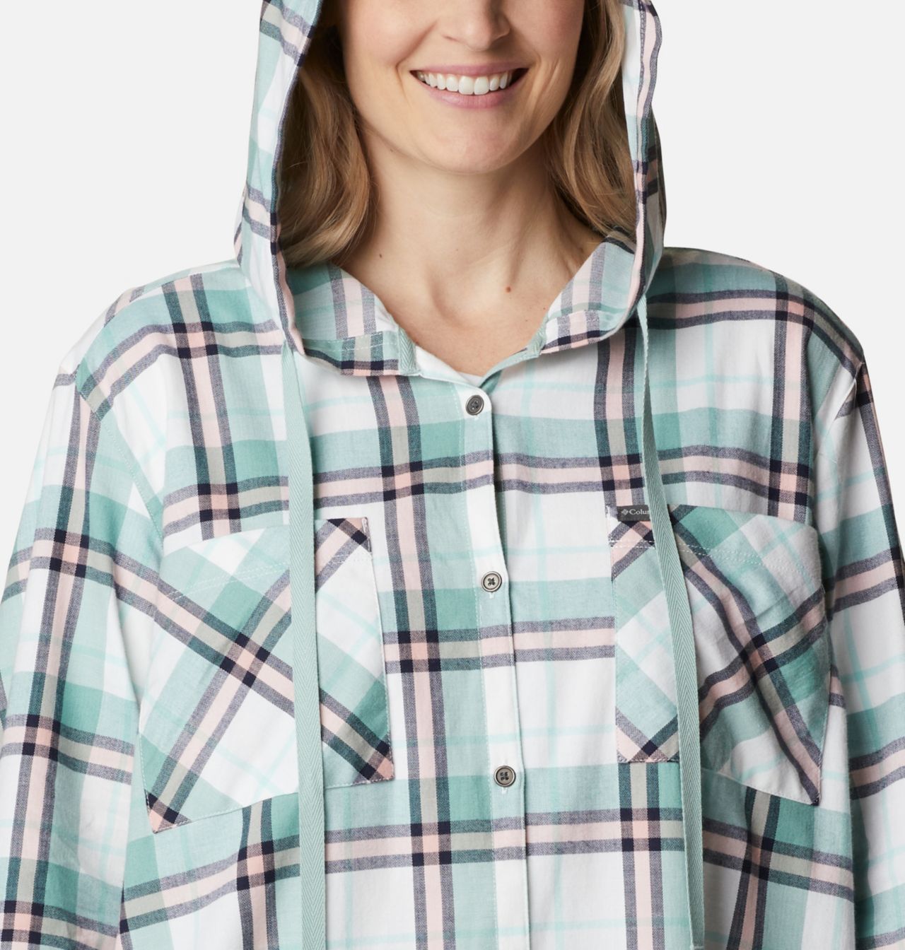Women's Anytime™ Stretch Hooded Long Sleeve Shirt - Plus Size 4