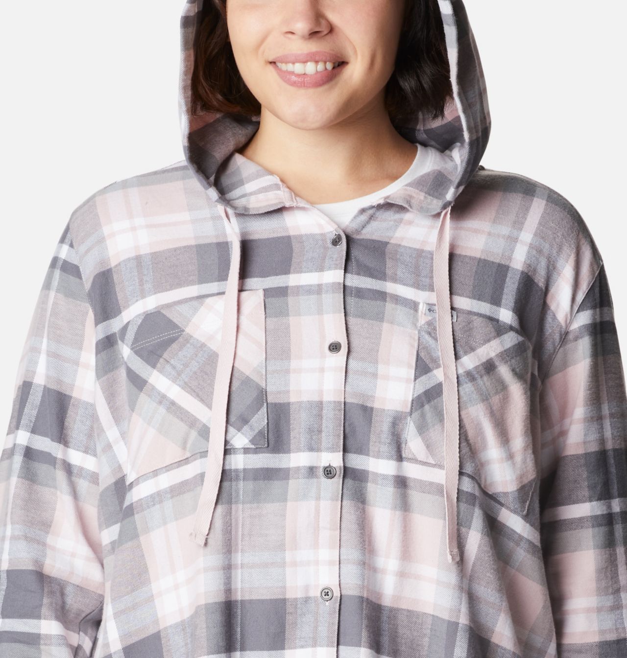 Women's Anytime™ Stretch Hooded Long Sleeve Shirt - Plus Size 4