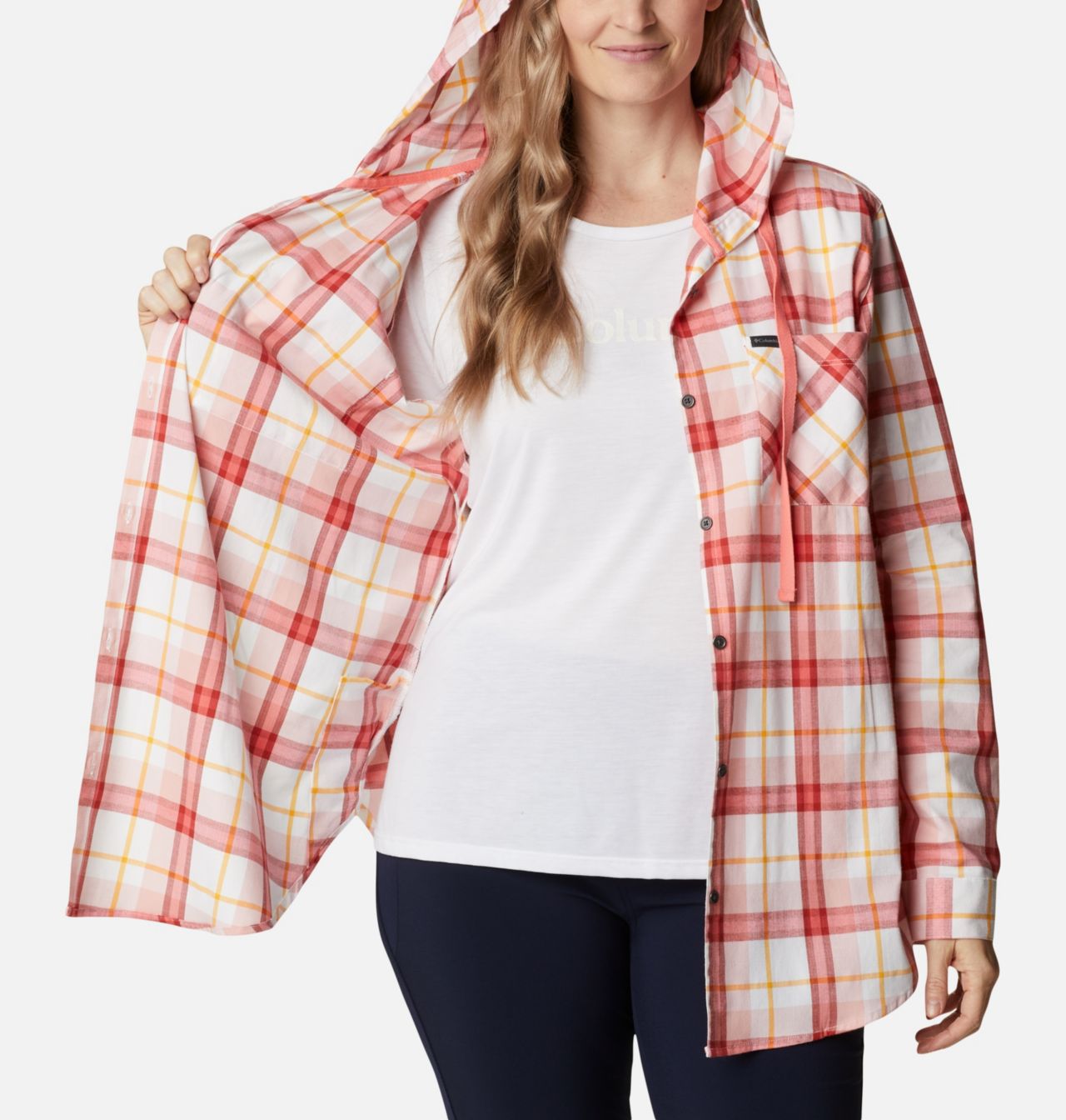 Women's Anytime™ Stretch Hooded Long Sleeve Shirt - Plus Size 5
